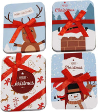 Laden Sie das Bild in den Galerie-Viewer, 4KAMACA 4er Set Geschenkschachtel für Geldgeschenke kleine Geschenke Präsente Geschenkverpackung Geld Gutschein Weihnachten (4er Set Metall Geschenkdose)