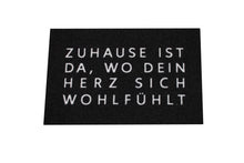 Laden Sie das Bild in den Galerie-Viewer, KAMACA Fußmatte Schmutzfangmatte mit Spruch Zuhause ist da, wo dein Herz sich wohlfühlt 40x60 cm rutschfest originelle Begrüßung an der Wohnungstür (Türmatte Herz 40x60)