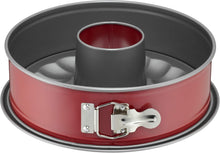 Laden Sie das Bild in den Galerie-Viewer, Original Kaiser Classic Plus Springform 26 cm, Kuchenform mit Flach- und Rohrboden, 2 Böden, runde Backform, auslaufsicher, antihaftbeschichtet, rot