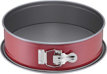 Laden Sie das Bild in den Galerie-Viewer, Original Kaiser Classic Plus Springform 26 cm, Kuchenform mit Flach- und Rohrboden, 2 Böden, runde Backform, auslaufsicher, antihaftbeschichtet, rot