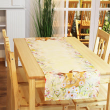 Laden Sie das Bild in den Galerie-Viewer, Tischläufer HASEN in BLUMENWIESE Frühling Ostern 40x140 cm Hasen Dekor Bunt Waschbar Küche Esstisch Tisch Dekoration
