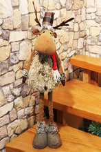 Laden Sie das Bild in den Galerie-Viewer, XL Deko ELCH / RENTIER aus Stoff mit Teleskop-Beinen bis zu 98 cm hoch ausgefallene Dekoidee Winter Weihnachten