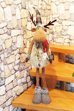 Laden Sie das Bild in den Galerie-Viewer, XL Deko ELCH / RENTIER aus Stoff mit Teleskop-Beinen bis zu 98 cm hoch ausgefallene Dekoidee Winter Weihnachten