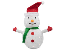 Laden Sie das Bild in den Galerie-Viewer, KAMACA OUTDOOR LED SCHNEEMANN 70 cm hoch mit 40 warm weißen LED batteriebetrieben mit Timer ein BLICKFANG zu Winter Weihnachten