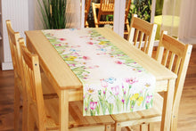 Laden Sie das Bild in den Galerie-Viewer, Tischläufer TULPENPRACHT 40x140 cm Tischdecke Frühling Sommer Bunt Blumen Waschbar Küche Esstisch Dekor waschbare Tisch Dekoration
