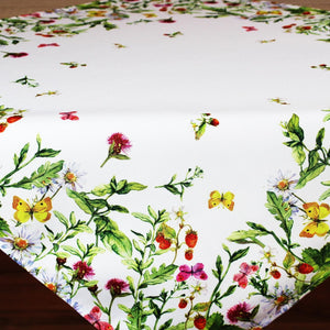 Tischdecke 85x85 WIESENBLUMEN hochwertiges Druck-Motiv mit Blumen Frühling
