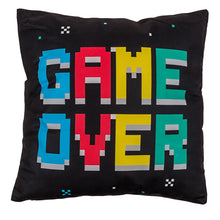 Laden Sie das Bild in den Galerie-Viewer, Flauschig gefülltes Wendekissen GAME OVER und POWER UP 40x40 cm mit Reißverschluss Kissen mit Füllung tolles Geschenk für Gamer
