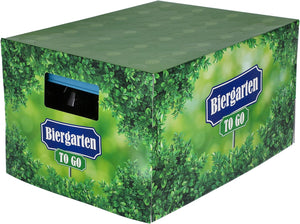 KAMACA Geschenkverpackung für Bierkasten Hülle Aufsatz für Bierkästen lustiges Geschenk Geburtstag (Bier - Geschenkverpackung Biergarten)