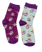 Laden Sie das Bild in den Galerie-Viewer, KAMACA 4er Set Paar Magische Socken für Kinder Kindersocken mit Baumwolle Party Mitgebsel Kindergeburtstag Magic Socks (4er Set Kindersocken Comic Einhorn)
