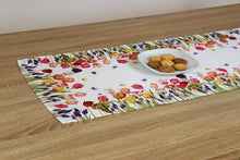 Laden Sie das Bild in den Galerie-Viewer, Tischläufer 40x140 cm TULPEN UND SCHMETTERLINGE Druck-Motiv mit Blumen Frühling Sommer
