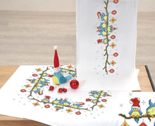 Laden Sie das Bild in den Galerie-Viewer, KAMACA Stickpackung Kreuzstich vorgezeichnet Baumwolle komplettes Stickset mit Stickvorlage Stickerei-Kit zum Selbersticken Erwachsene (Lustige Weihnachts – Vögel TL 40x100 cm)
