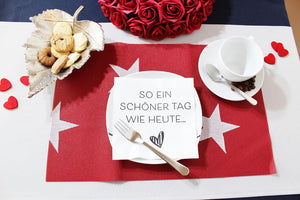 KAMACA 80 Servietten Papierservietten Spruch „Herzlich Willkommen" und „So ein schöner Tag wie heute.." stillvolle Tischdeko Feier Fest Weihnachten