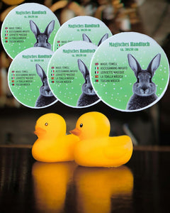 6er Set Magisches Handtuch HASE Baumwolle Zaubertuch für Kinder Zauberhandtuch Mitgebsel Geschenkidee Kindergeburtstag Geschenk Ostern