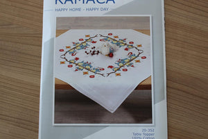 KAMACA Stickpackung Kreuzstich vorgezeichnet Baumwolle komplettes Stickset mit Stickvorlage Stickerei-Kit zum Selbersticken Erwachsene (Lustige Weihnachts – Vögel MD 80x80 cm)