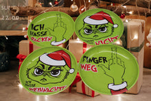 Laden Sie das Bild in den Galerie-Viewer, KAMACA 4er SET Weihnachtsteller Keksteller aus Metall Weihnachts- oder Nikolaus- Teller für Kekse, Gebäck, Stollen und Süßes (4er Set Gebäckteller Weihnachts-Muffel GRÜN)
