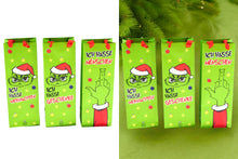 Laden Sie das Bild in den Galerie-Viewer, KAMACA 6er Set Geschenktaschen Geschenktüten Weihnachten Flaschengeschenktüten für Weinflaschen mit lustigem Spruch Geschenkverpackung Wein (6er Set Flaschentüten Festtags-Muffel)
