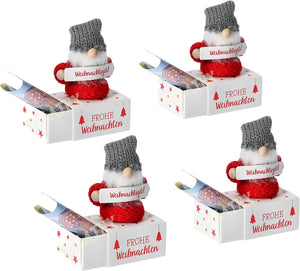 KAMACA 4er Set Geschenkschachtel für Geldgeschenke kleine Geschenke Präsente Geschenkverpackung Geld Gutschein Weihnachten (4er Set Geldgeschenkbox WICHTEL)