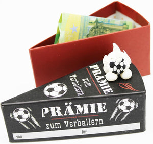 KAMACA Geschenkschachtel PRÄMIE ZUM VERBALLERN Tortenstück für Geldgeschenke kleine Geschenke Präsente Männer Geschenkverpackung Geld Gutschein Geburtstag