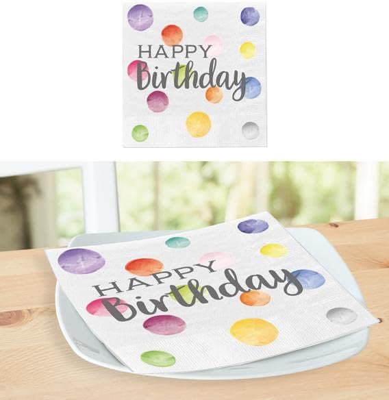 KAMACA 80 Servietten Papierservietten mit Spruch „Happy Birthday