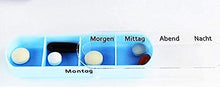 Laden Sie das Bild in den Galerie-Viewer, 4 er Pack praktischer Medikamentendosierer für fast einen Monat, Pillendose,Pillenbox, Tablettenbox, Wochendosierer, 28 Tage
