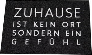 KAMACA Fußmatte Schmutzfangmatte mit Spruch Zuhause ist kein Ort, sondern EIN Gefühl 40x60 cm rutschfest originelle Begrüßung an der Wohnungstür (Türmatte Gefühl 40x60)