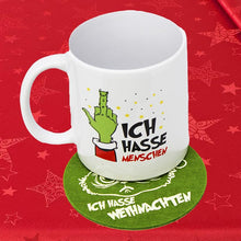 Laden Sie das Bild in den Galerie-Viewer, KAMACA 8er Set Glasuntersetzer aus Filz rund für Gläser, Getränke, Tassen abwaschbar &amp; rutschfest Eyecatcher Winter Weihnachten (8er Set Weihnachts - Muffel rund 10x10 cm)
