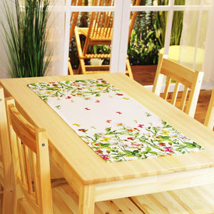 Tischläufer 40x90 WIESENBLUMEN hochwertiges Druck-Motiv mit Blumen Frühling