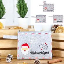 Laden Sie das Bild in den Galerie-Viewer, KAMACA 2er Set Geschenkbeutel für Geldgeschenke kleine Geschenke Präsente Geschenkverpackung Geld Gutschein Weihnachten (2er Set Filz Tasche Weihnachtspost)
