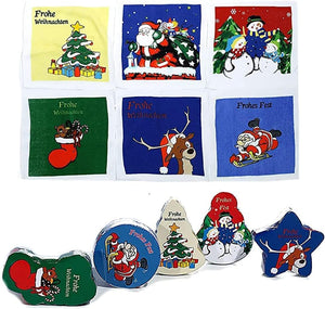 6 er Set Magische Handtücher SANTA & FRIENDS Weihnachten Adventskalender Mitgebsel Mitbringsel