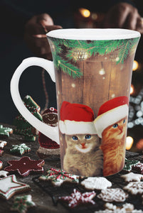 KAMACA XL Kaffeebecher Becher Tasse Weihnachtstasse für einen lieben Menschen tolles Geschenk Kollegen Büro Alltag Winter Weihnachten (Weihnachts - Katzen)