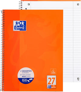 5er Set OXFORD Schule Collegeblock A4 27 orange (220 x 295 mm), 80 Blatt, liniert Doppelrand, 90 g/m², 4fach gelocht