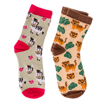 Laden Sie das Bild in den Galerie-Viewer, KAMACA 6er Set Paar Magische Socken für Kinder Kindersocken mit Baumwolle Party Mitgebsel Kindergeburtstag Magic Socks (6er Set Kindersocken Wildtiere)
