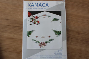 KAMACA Stickpackung Kreuzstich vorgezeichnet Baumwolle komplettes Stickset mit Stickvorlage Stickerei-Kit zum Selbersticken Erwachsene (Tannenbäume MD 80x80 cm)