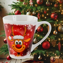 Laden Sie das Bild in den Galerie-Viewer, KAMACA Kaffeebecher Becher Tasse Weihnachtstasse für einen lieben Menschen tolles Geschenk Kollegen Büro Alltag Winter Weihnachten (Lustiges Rentier)
