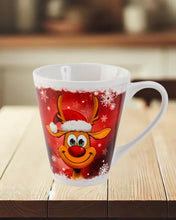 Laden Sie das Bild in den Galerie-Viewer, KAMACA Kaffeebecher Becher Tasse Weihnachtstasse für einen lieben Menschen tolles Geschenk Kollegen Büro Alltag Winter Weihnachten (Lustiges Rentier)
