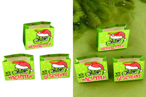 KAMACA 6er Set Geschenktaschen Papier Geschenktüten mit Weihnachtsmotiv Weihnachtstüte mit lustigem Spruch Weihnachten Nikolaus (6er Set Festtags-Muffel HxBxT 21 x 27 x 10)