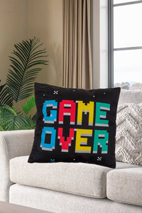 Flauschig gefülltes Wendekissen GAME OVER und POWER UP 40x40 cm mit Reißverschluss Kissen mit Füllung tolles Geschenk für Gamer