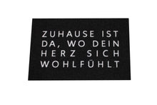 Laden Sie das Bild in den Galerie-Viewer, KAMACA Fußmatte Schmutzfangmatte mit Spruch Zuhause ist da, wo dein Herz sich wohlfühlt 40x60 cm rutschfest originelle Begrüßung an der Wohnungstür (Türmatte Herz 40x60)
