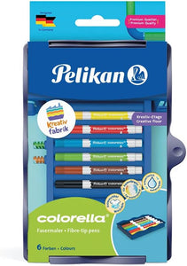 Pelikan Kreativfabrik Colorella Filzstifte Set für Kinder, Fasermaler, 6 Farben in Universaletage