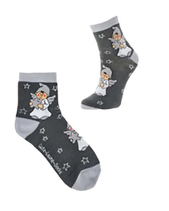 KAMACA 4er Set Paar Magische Socken Größe 36-40 mit Baumwolle Party Mitgebsel Geburtstag Magic Socks (4er Set Socken Schutzengel)