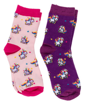 Laden Sie das Bild in den Galerie-Viewer, KAMACA 4er Set Paar Magische Socken für Kinder Kindersocken mit Baumwolle Party Mitgebsel Kindergeburtstag Magic Socks (4er Set Kindersocken Comic Einhorn)
