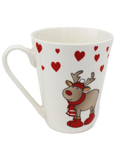 Laden Sie das Bild in den Galerie-Viewer, KAMACA Kaffeebecher Becher Tasse Weihnachtstasse für einen lieben Menschen tolles Geschenk Kollegen Büro Alltag Winter Weihnachten (Süßes Rentier)
