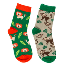 Laden Sie das Bild in den Galerie-Viewer, KAMACA 6er Set Paar Magische Socken für Kinder Kindersocken mit Baumwolle Party Mitgebsel Kindergeburtstag Magic Socks (6er Set Kindersocken Wildtiere)
