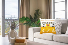 Laden Sie das Bild in den Galerie-Viewer, KAMACA Originelles Dekokissen Kissen mit 3 Taschen zum selbst Befüllen und Spruch Größe 43x43 cm tolles Geschenk für Anlässe wie z.B. Geburtstag (Bierkissen A)
