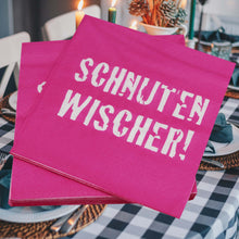 Laden Sie das Bild in den Galerie-Viewer, KAMACA 80 Servietten Papierservietten mit Spruch „Schnuten - Wischer&quot; stillvolle Tischdeko Feier Fest Weihnachten
