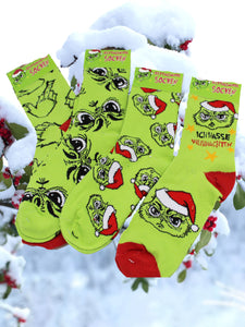 KAMACA 4er Set Paar Lustige Socken Größe 36-40 mit Baumwolle Geschenk Weihnachten Motiv Socken für Damen und Herren ( 4 Paar Festtags – Muffel Größe 36-41)