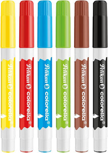 Pelikan Kreativfabrik Colorella Filzstifte Set für Kinder, Fasermaler, 6 Farben in Universaletage