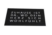 Laden Sie das Bild in den Galerie-Viewer, KAMACA Fußmatte Schmutzfangmatte mit Spruch Zuhause ist da, wo dein Herz sich wohlfühlt 40x60 cm rutschfest originelle Begrüßung an der Wohnungstür (Türmatte Herz 40x60)
