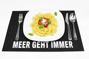 KAMACA 4er Set Tischsets Platzsets Platzmatten aus Filz MARITIM abwaschbar & rutschfest Platzdeckchen grau Eyecatcher (4er Set Filz Meer geht immer anthrazit)