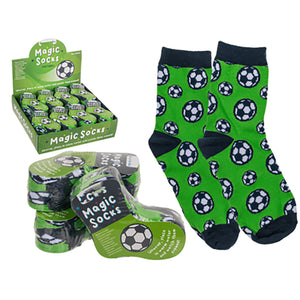 KAMACA 4er Set Paar Magische Socken für Kinder Kindersocken mit Baumwolle Party Mitgebsel Kindergeburtstag Magic Socks (4er Set Kindersocken Fussball)